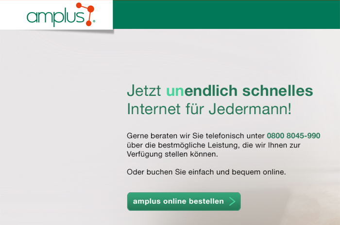 amplus.ag
HighTech und Highspeed
Das ist Internet von amplus.ag amplus.ag
HighTech und Highspeed
Das ist Internet von amplus.ag